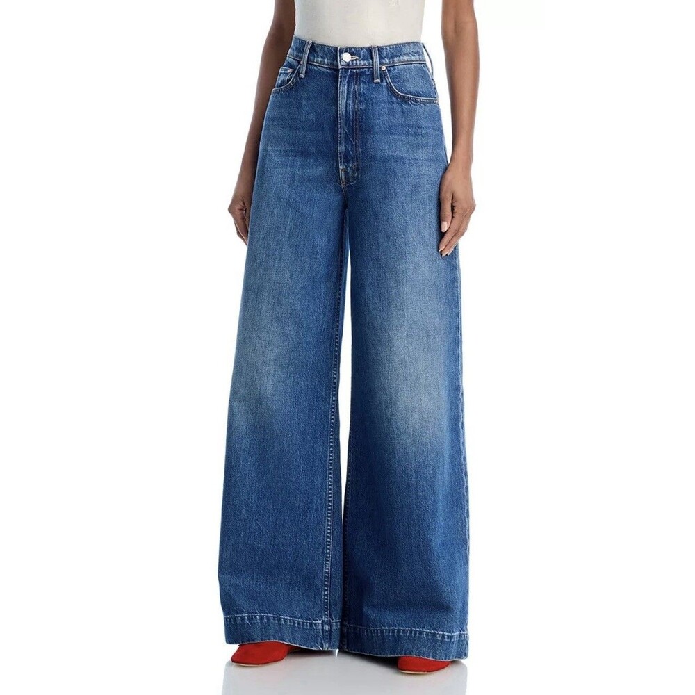 Mother Headliner Sneak High Rise Wide Leg Jeans Size‎ 28 Green Thumb NWT